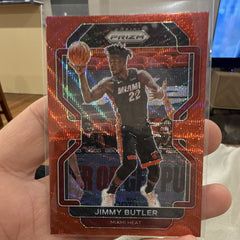 Panini 2021 22 Prizm Jimmy Butler Miami Heat #236 Red Sparkle Parallel0