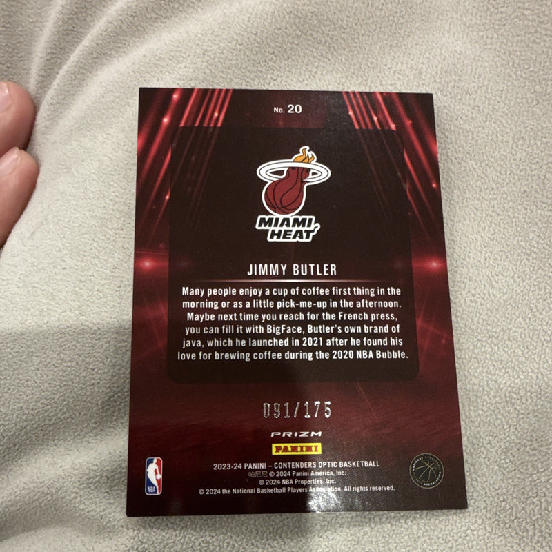 Panini 2023 24 Contenders Optic Jimmy Butler Miami Heat Prizm No. 20 091/1751