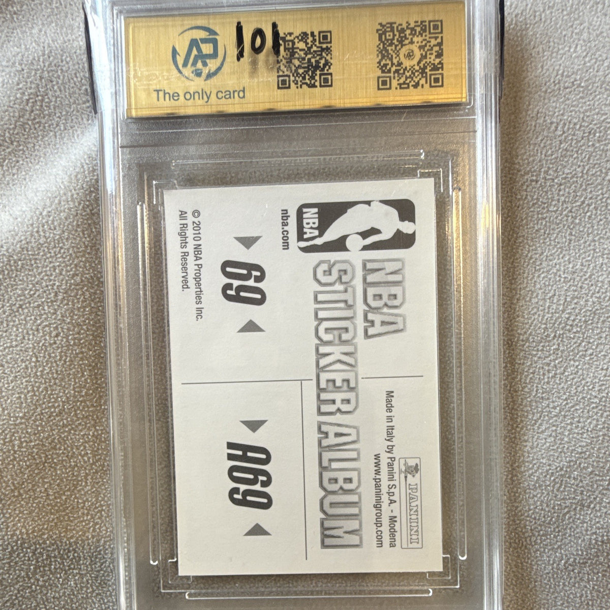 Panini 2010 Stickers Cleveland Cavaliers #69 Insert NBA Trading Card RPA 91