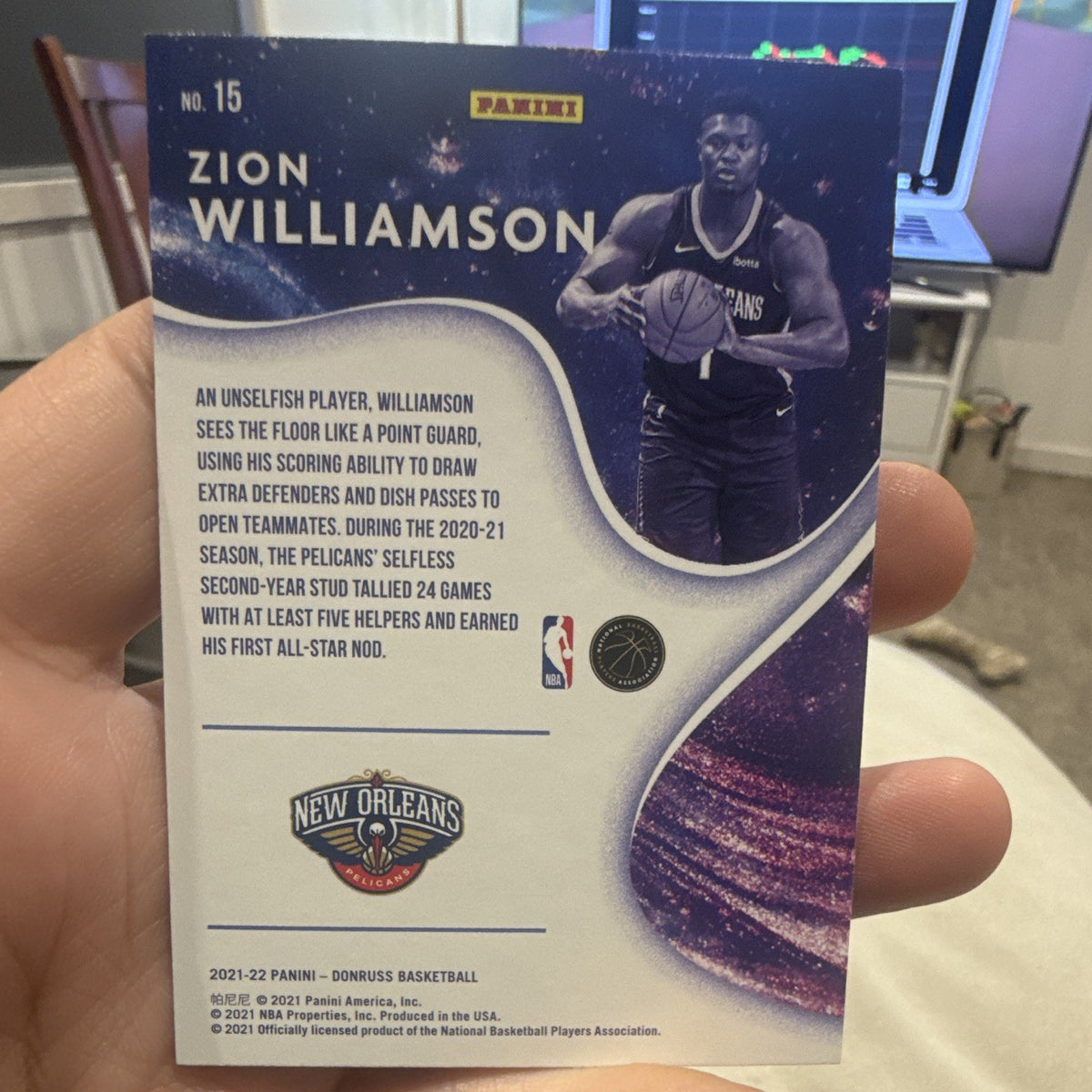 Panini Donruss Basketball 2021 22 Complete Players #15 Zion Williamson Pel1