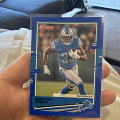Panini Donruss 2020 Kerryon Johnson Press Proof Detroit Lions #99 NFL Card0