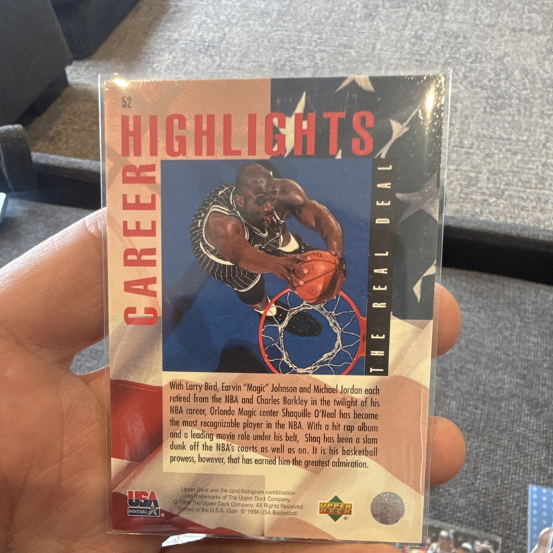 Upper Deck USA Basketball 1994 Shaquille O'Neal Career Highlights Insert #521