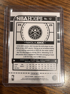 Panini Nikola Jokić Insert 2024 25 NBA Hoops Denver Nuggets No. 122