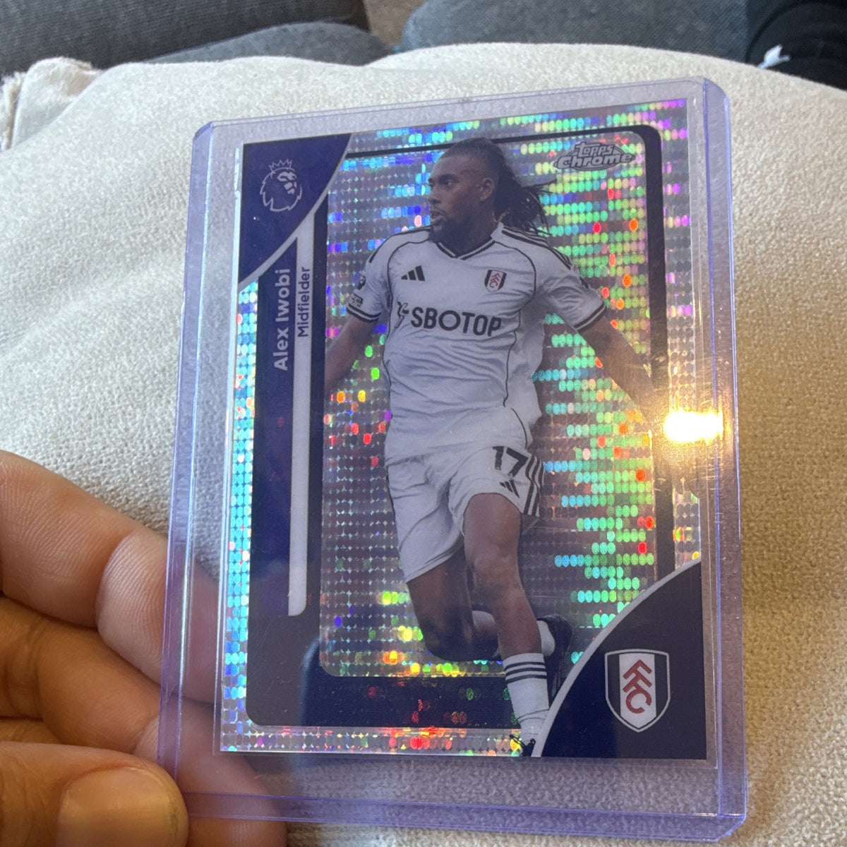 Topps Chrome Premier League Alex Iwobi Fulham 94 Parallel/Variety Trading Card0