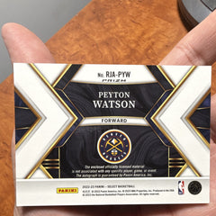Panini Select Prizm Rookie Auto Patch Peyton Watson Denver Nuggets RJA PYW1