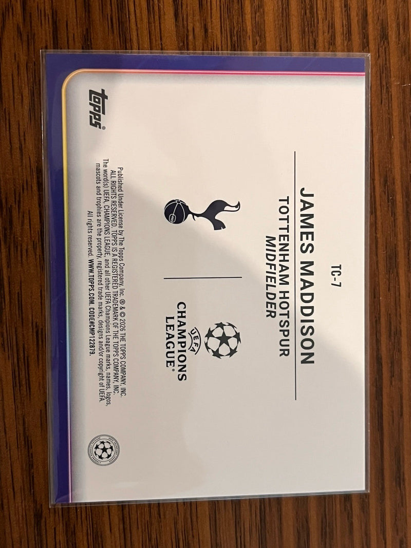 Topps James Maddison Trophy Chasers Insert TC 7 UEFA Champions League Spurs2