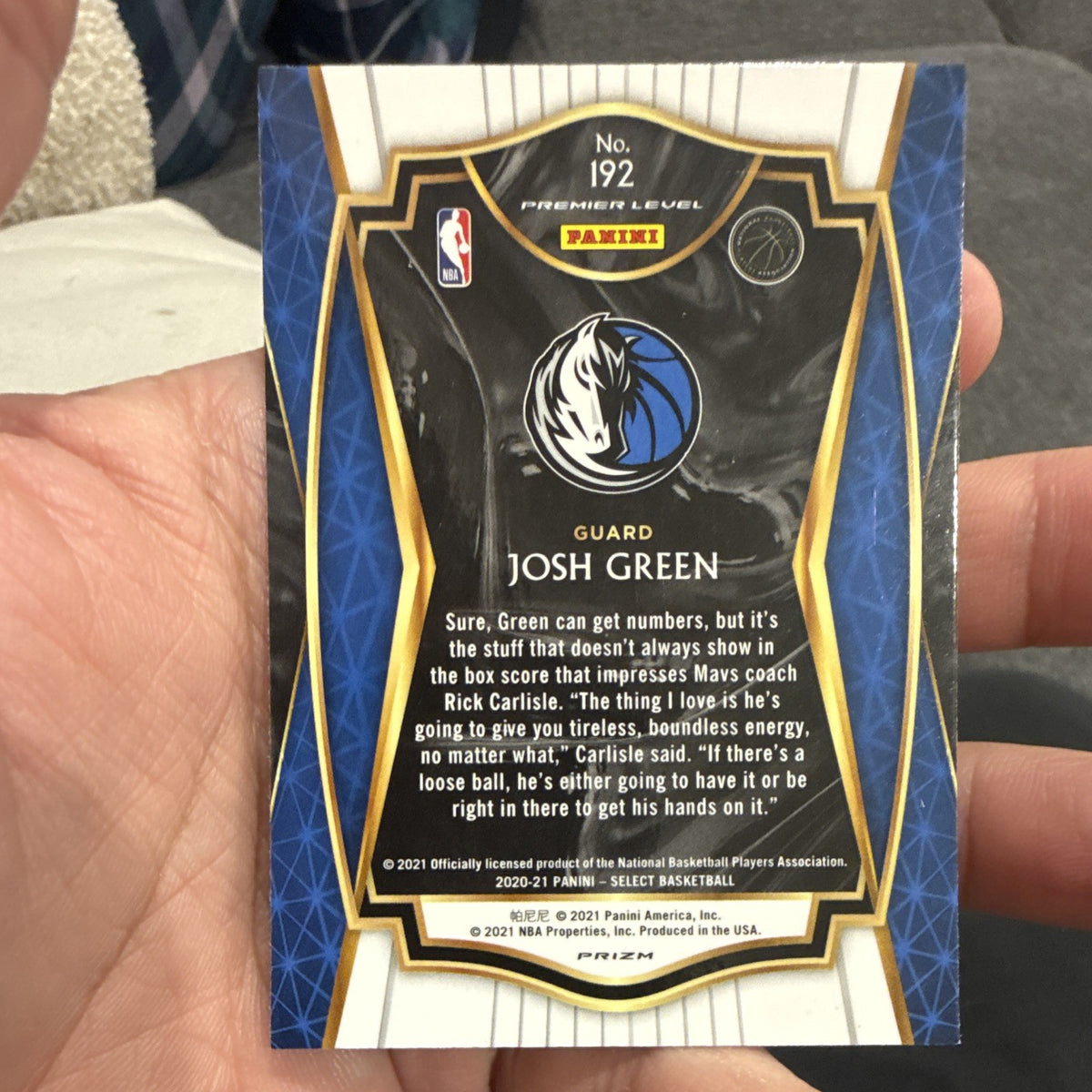 Panini Select 2020-21 Premier Level Prizm Rookie Josh Green Mavericks #1921
