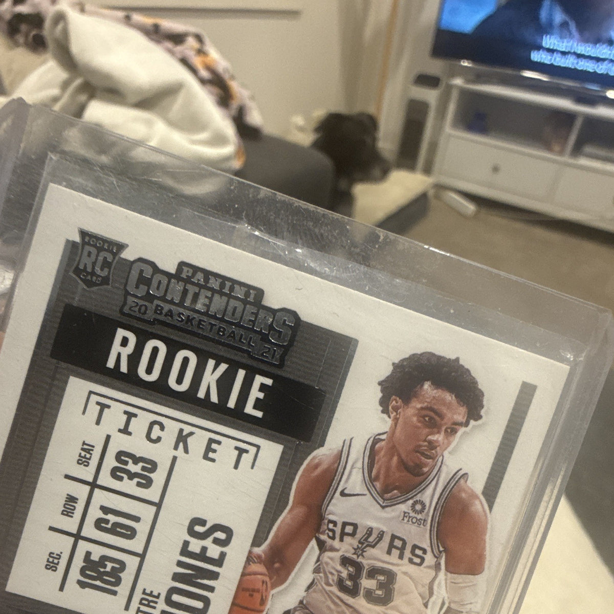 Panini Contenders 2020 21 Tre Jones Rookie Ticket RS TJN Spurs Memorabilia Patch3