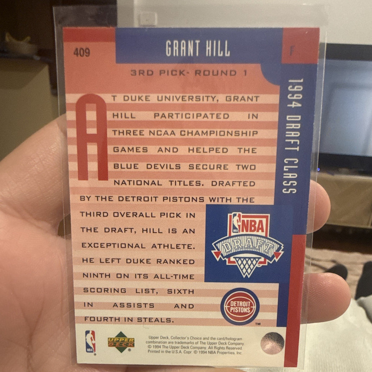 Upper Deck Collector's Choice Grant Hill Rookie Detroit Pistons 1994 #4091