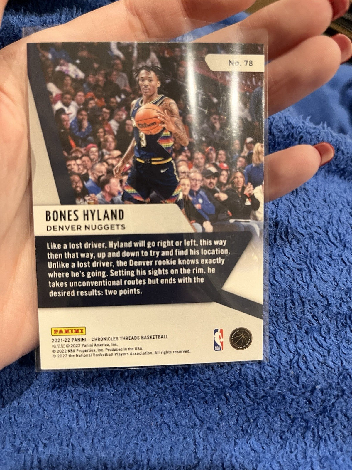 Panini 2021 22 Chronicles Threads Bones Hyland RC Rookie 78 Denver Nuggets2