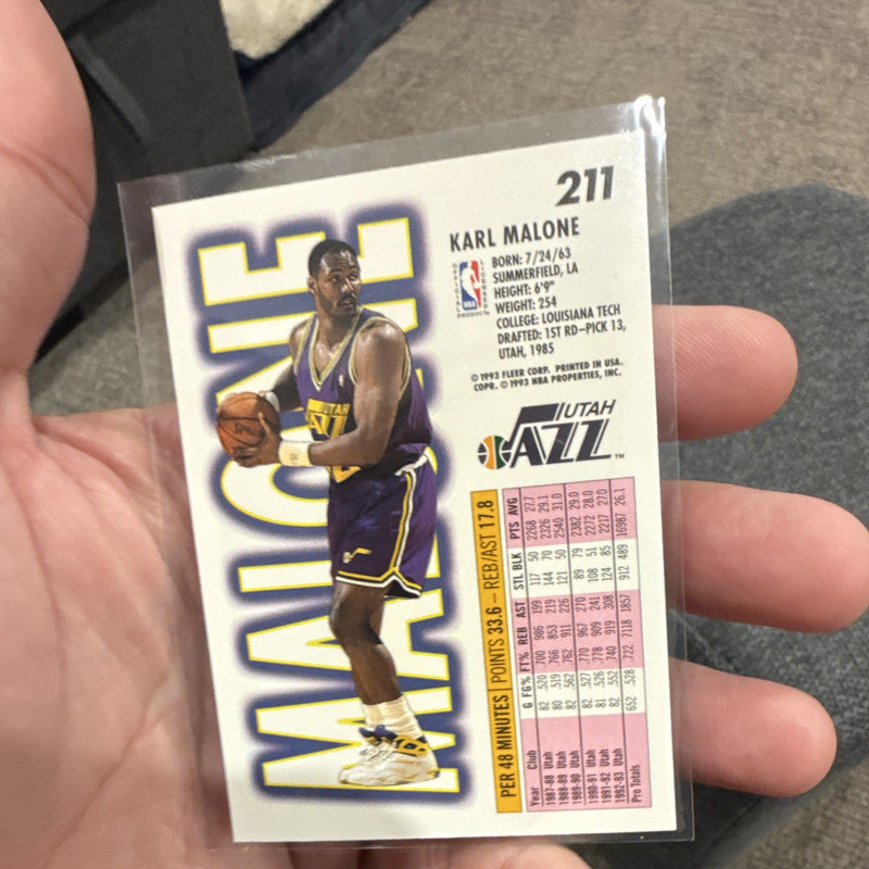 Fleer Karl Malone Base Set Utah Jazz Fleer '93 '94 1993 94 #2111