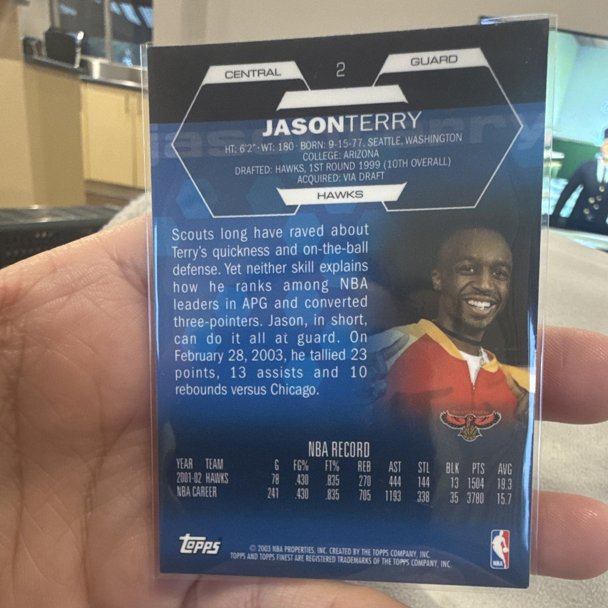 Topps Finest 2003 Jason Terry Atlanta Hawks #2 Parallel/Variety Basketball Card1