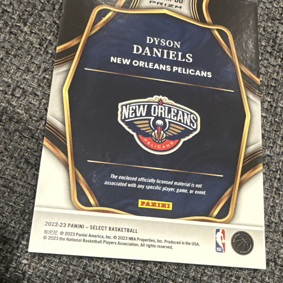 Panini Dyson Daniels Prizm Draft Selections 2022-23 Select DSM-DD RC Patch3