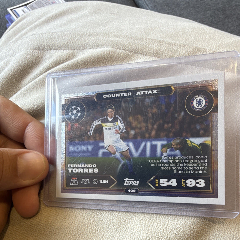 Topps Match Attax UCL Fernando Torres Counter Attack Insert #409 Chelsea FC0