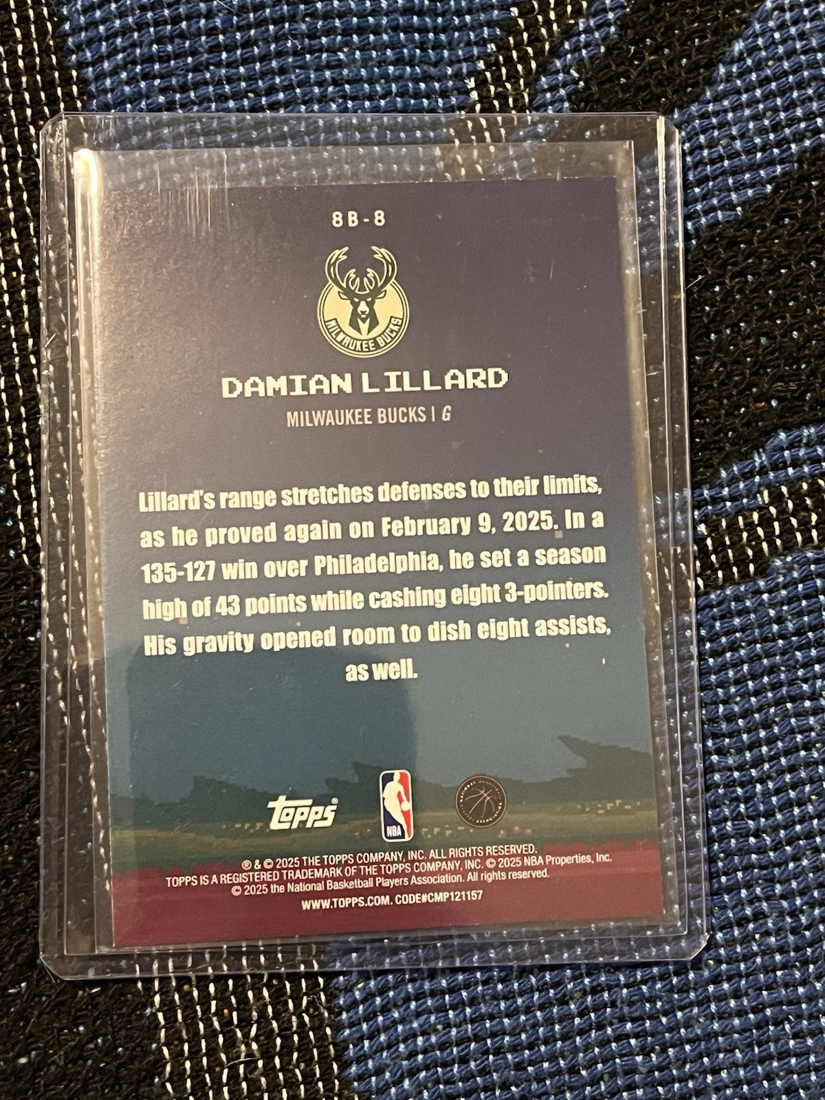 Topps B Bit Ballers Insert Damian Lillard Milwaukee Bucks 8B 8 NBA 20252