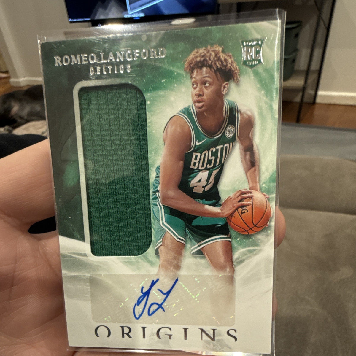 Panini 2019 20 Origins Romeo Langford Rookie Patch Auto   149 Boston Celtics0