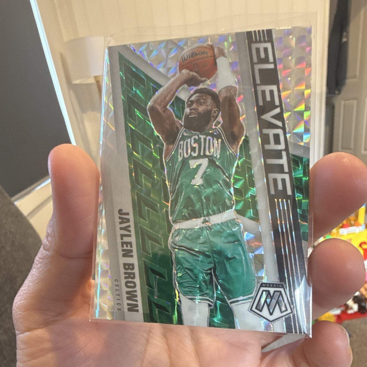Panini 2021 22 Mosaic Jaylen Brown Elevate Prizm No. 17 Boston Celtics0