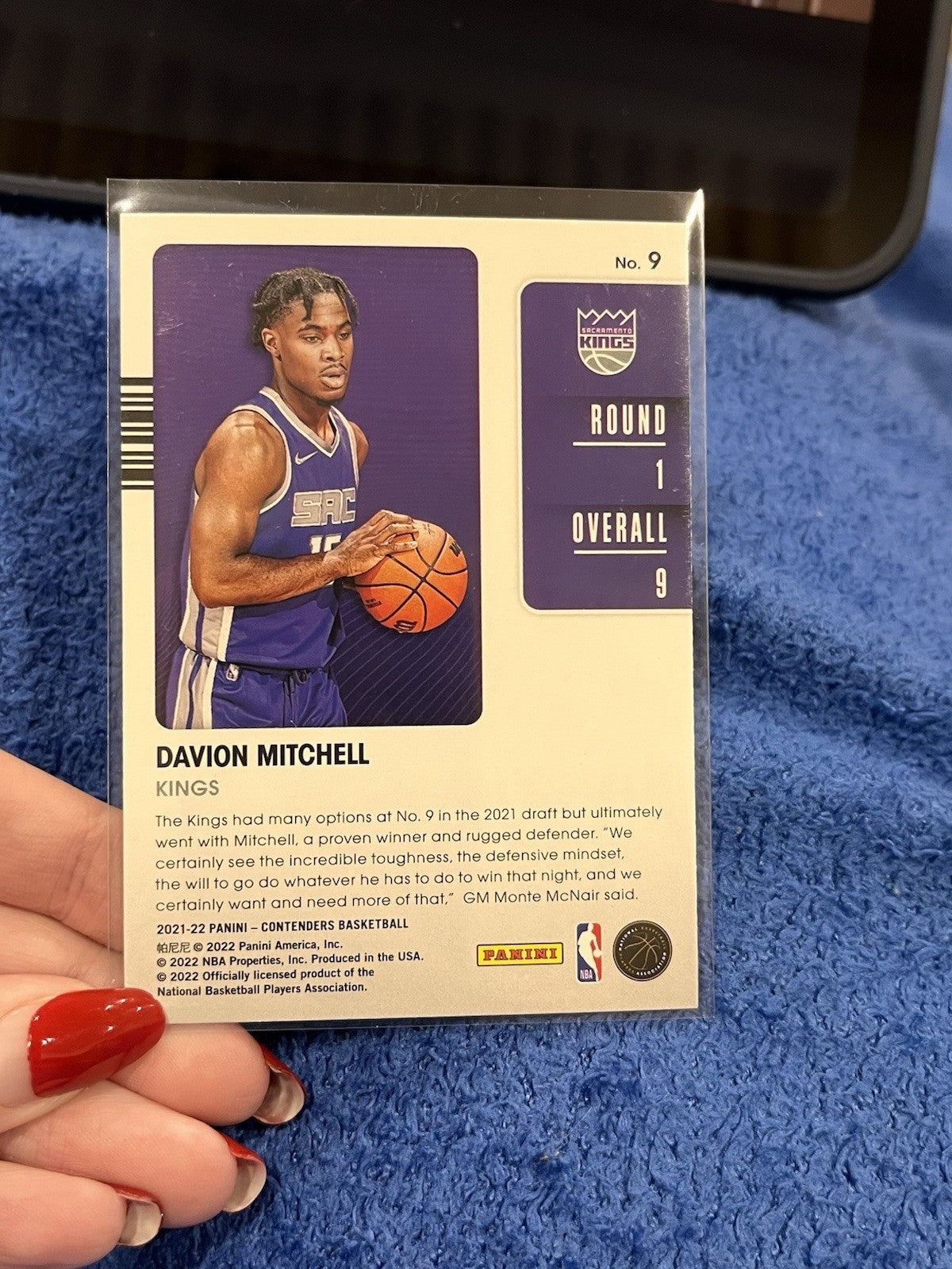 Panini Contenders 2021 22 Davion Mitchell Rookie 2021 Draft Class #9 Kings2