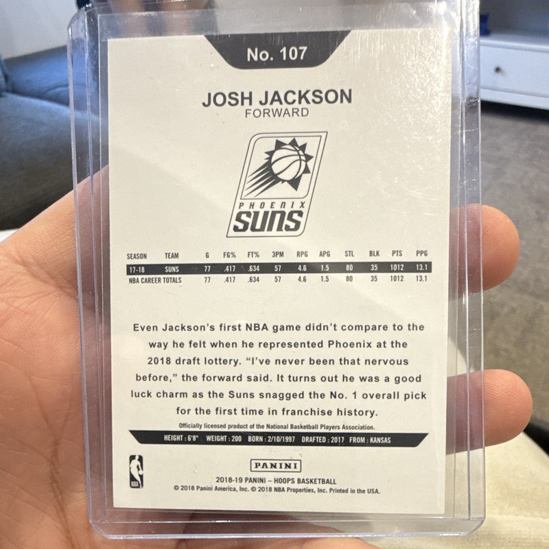 Panini NBA Hoops 2018 19 Josh Jackson Phoenix Suns #107 Serial Numbered /751