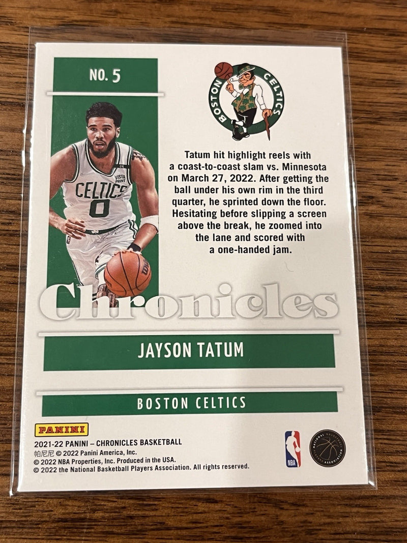 Panini 2021 22 Chronicles Basketball Jayson Tatum Base No. 5 Boston Celtics2