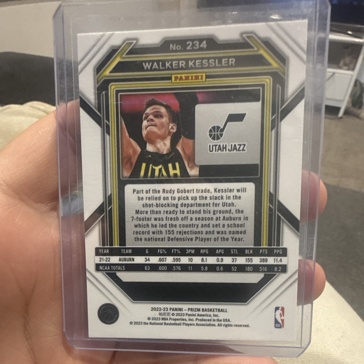 Panini Prizm 2022 23 Basketball Walker Kessler Rookie RC #234 Utah Jazz1