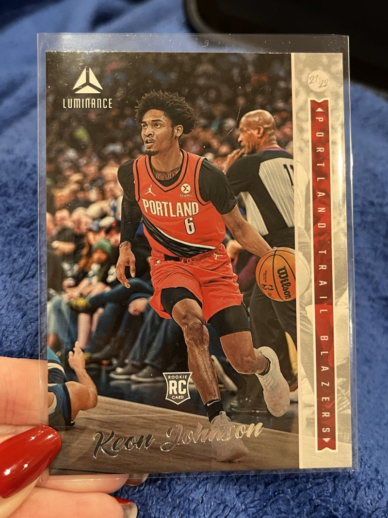 Keon Johnson Rookie RC Panini Chronicles Luminance 2021 22 #255 Trail Blazers1