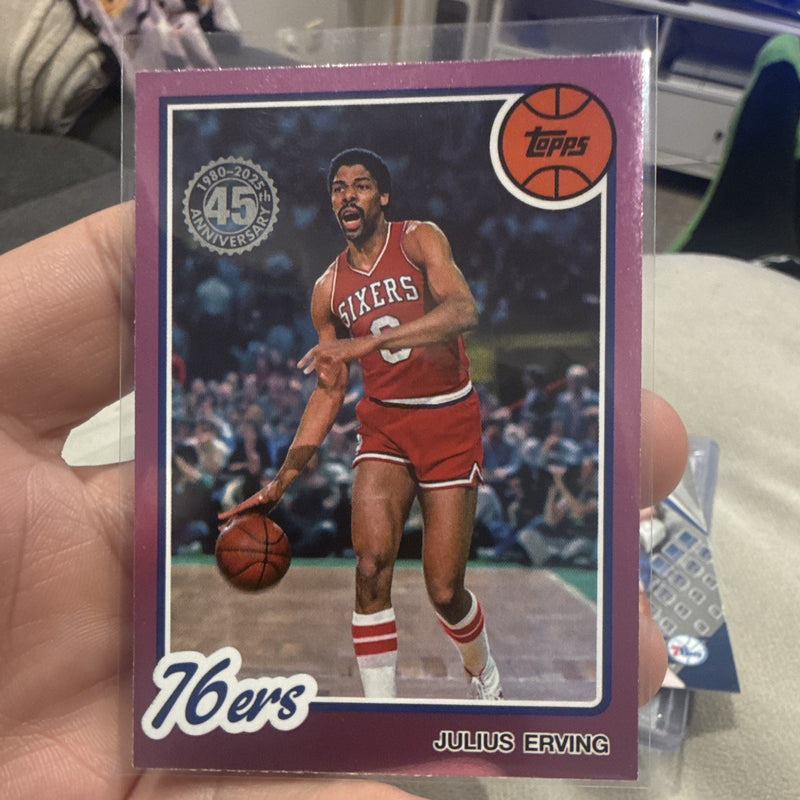 Topps Julius Erving 1980 81 45th Anniversary Insert 80BK 2 76ers0