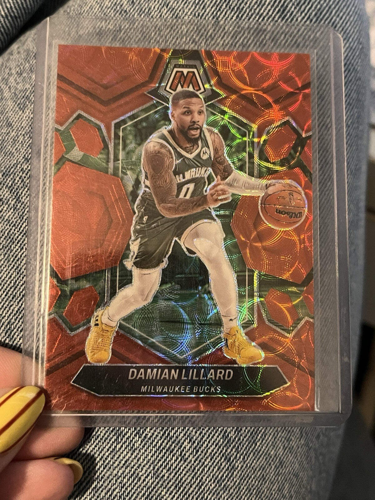Panini Mosaic 2023 24 Damian Lillard Milwaukee Bucks #109 Parallel 04/750