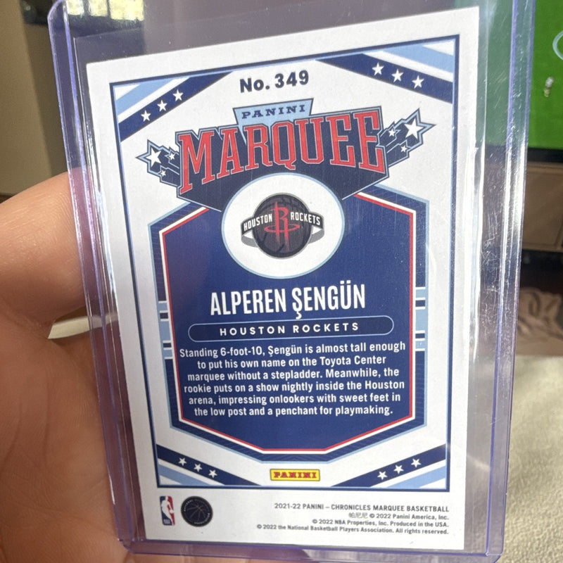 Panini 2021 22 Chronicles Marquee RC Alperen Sengun Houston Rockets #3491