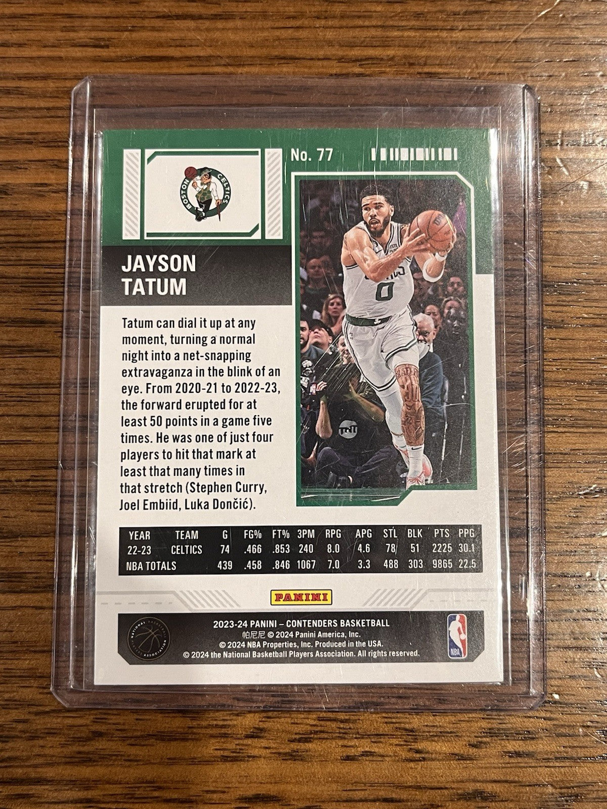 Panini Contenders 2023 24 Game Ticket Jayson Tatum Boston Celtics 772