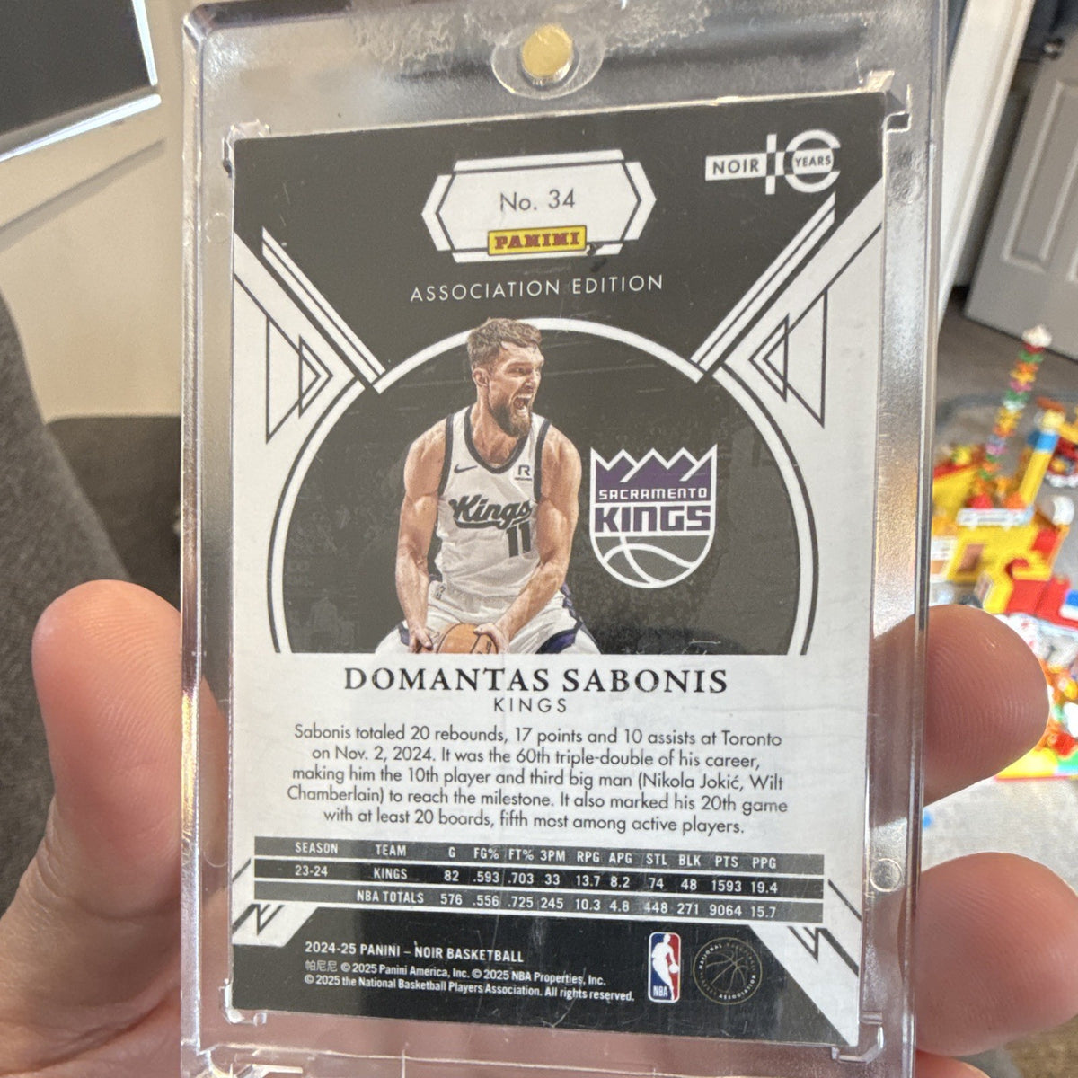 Panini Domantas Sabonis Association Edition Noir Basketball 2024-25 No.34 02/103