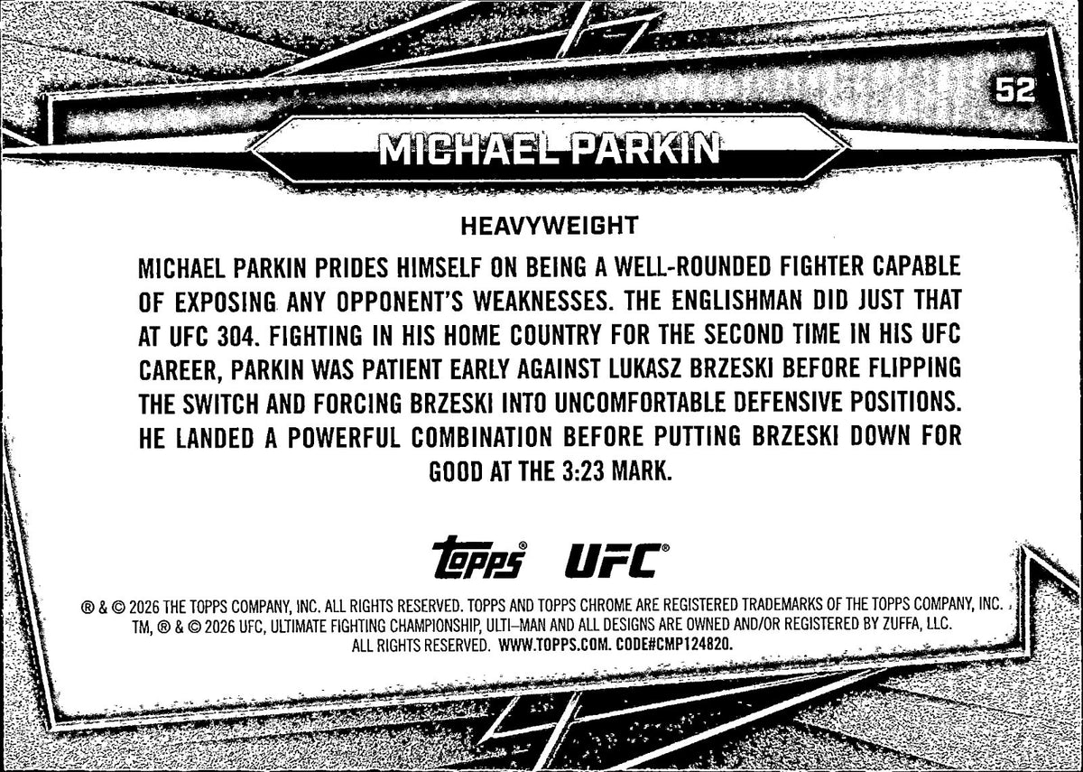 Michael Parkin Base 52 Topps Chrome NM1