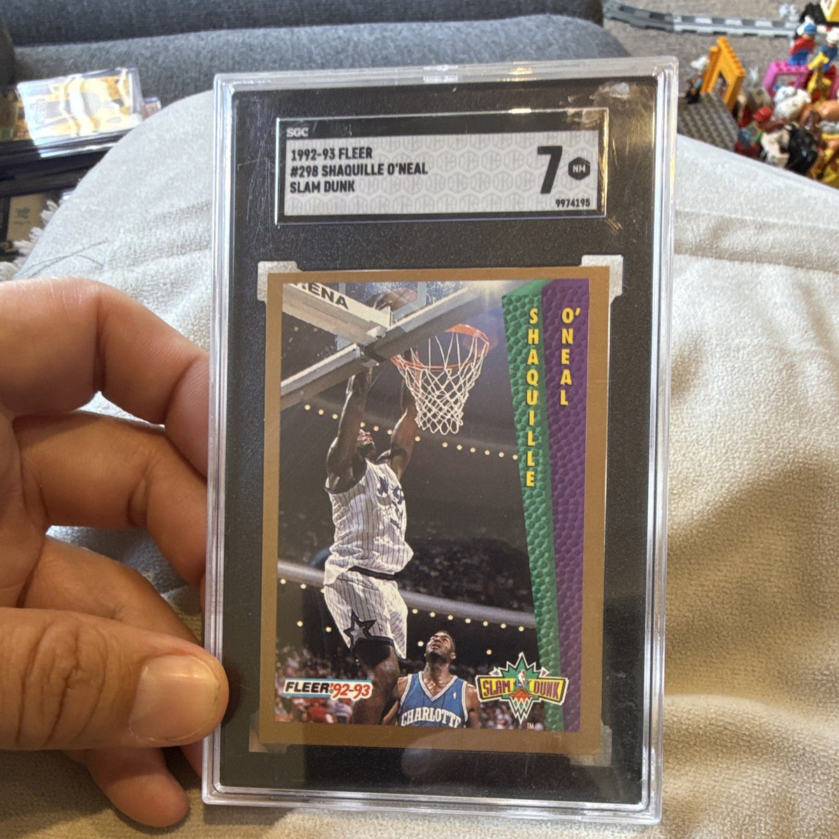 Fleer 1992-93 #298 Shaquille O'Neal Slam Dunk SGC 7 Orlando Magic0
