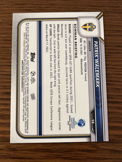 Topps Bowman Chrome 2022 Patrik Wålemark 1st Bowman Sweden Soccer 582