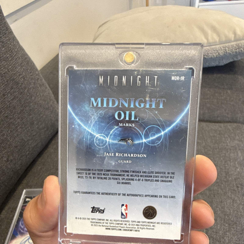 Topps Midnight Jase Richardson RC Auto Midnight Oil Marks MOR JR Orlando Magic3