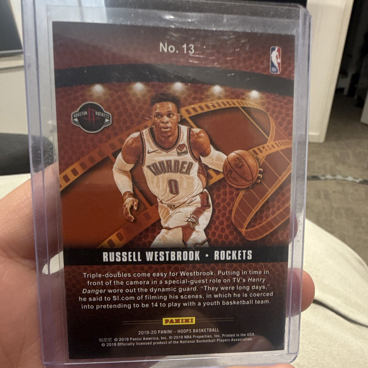 Panini 2019 20 Hoops Lights Camera Action Russell Westbrook No. 13 Rockets1