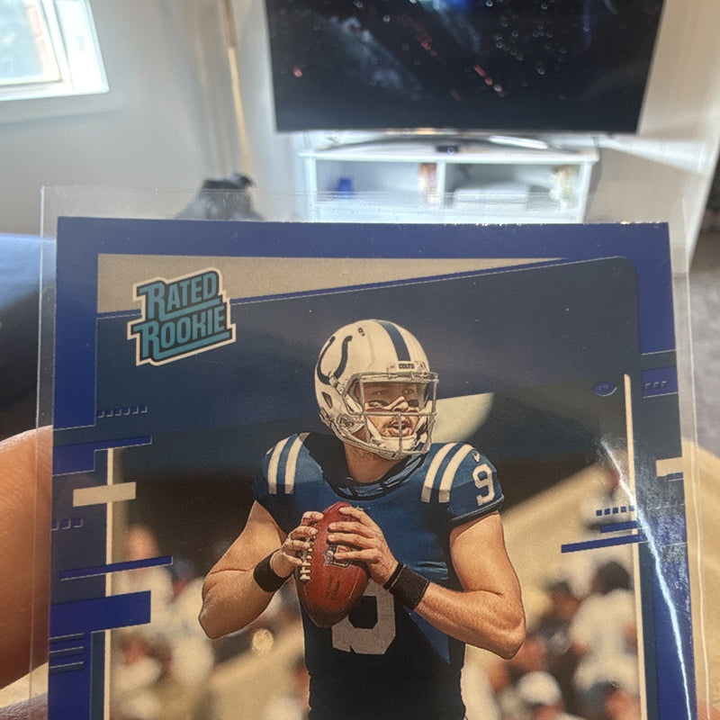 Panini Donruss Press Proof Blue Rated Rookie Jacob Eason Colts #312 20203