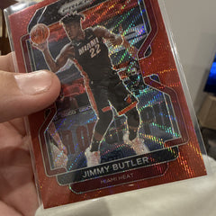 Panini 2021 22 Prizm Jimmy Butler Miami Heat #236 Red Sparkle Parallel3