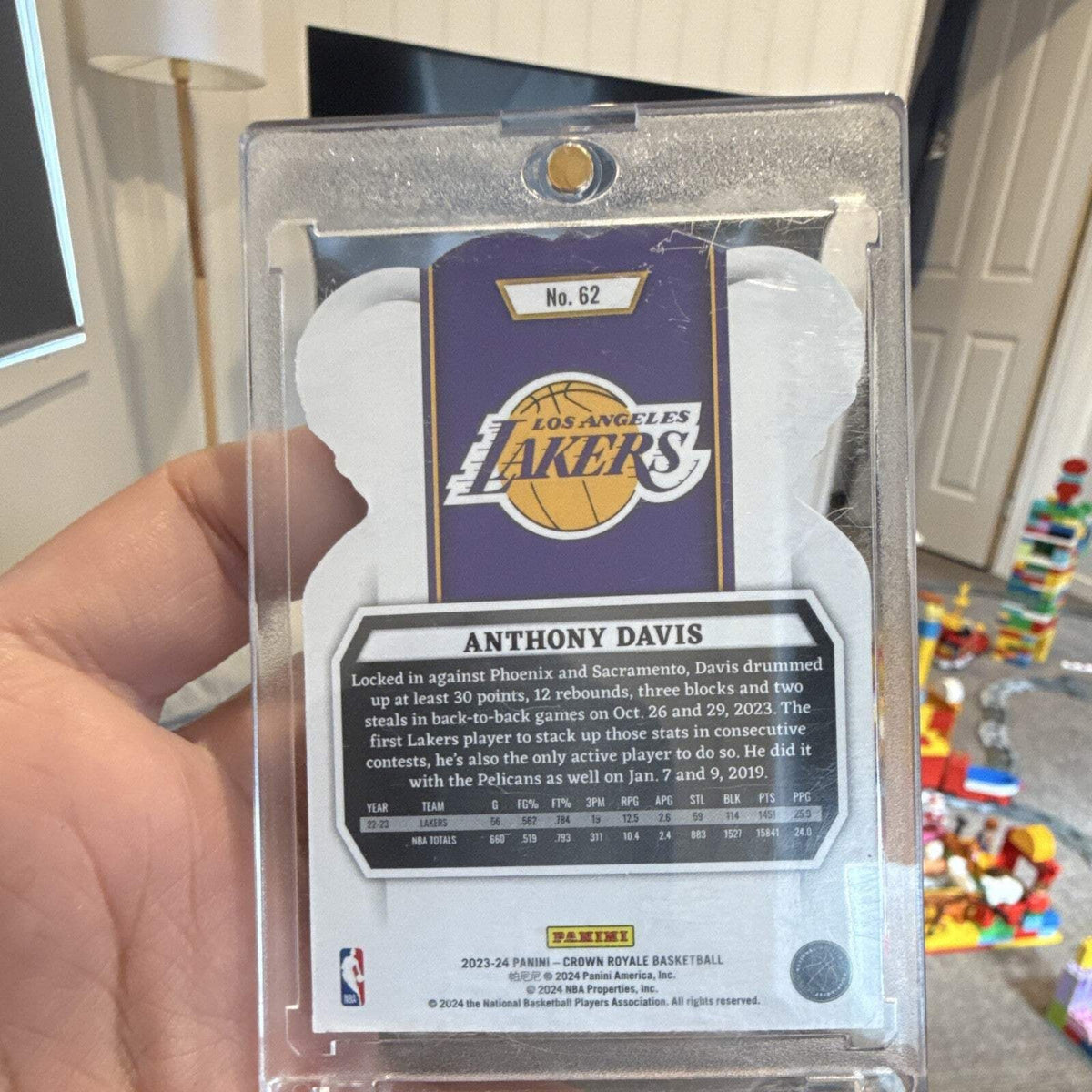 Panini Crown Royale 2023 24 Anthony Davis Los Angeles Lakers #62 18/753