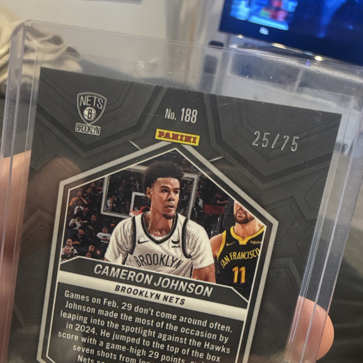 Panini Mosaic Cameron Johnson Brooklyn Nets #188 Red Prizm 25/75 2023 244
