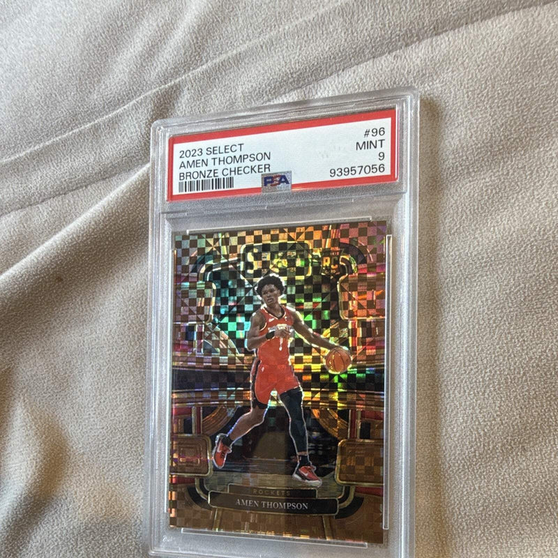 Amen Thompson 2023 24 Select Concourse Bronze Checker Prizm RC #96 PSA 9 19/494