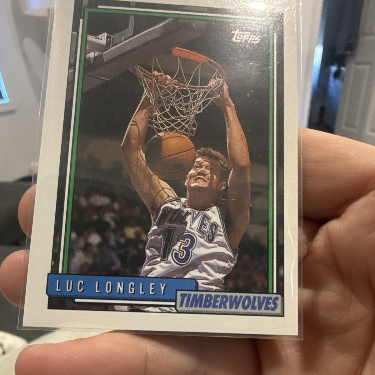 Topps Luc Longley Base Set Minnesota Timberwolves 1991 92 NBA Card #892