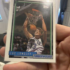 Topps Luc Longley Base Set Minnesota Timberwolves 1991 92 NBA Card #892