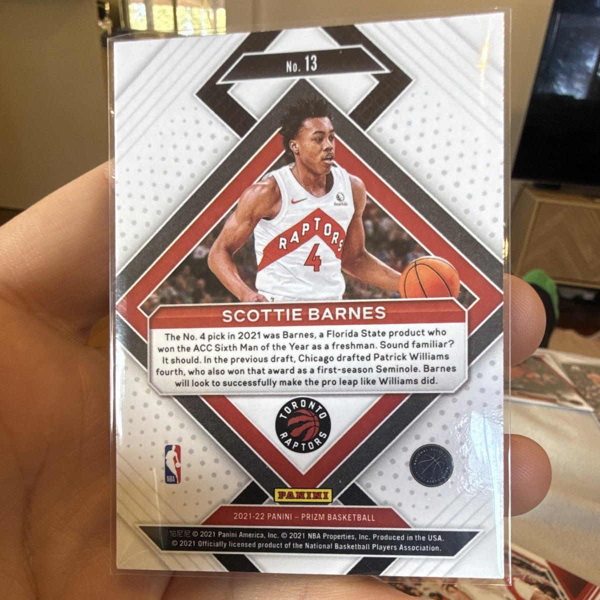 Panini Prizm 2021 22 Emergent #13 Scottie Barnes Rookie Insert Toronto Raptors1