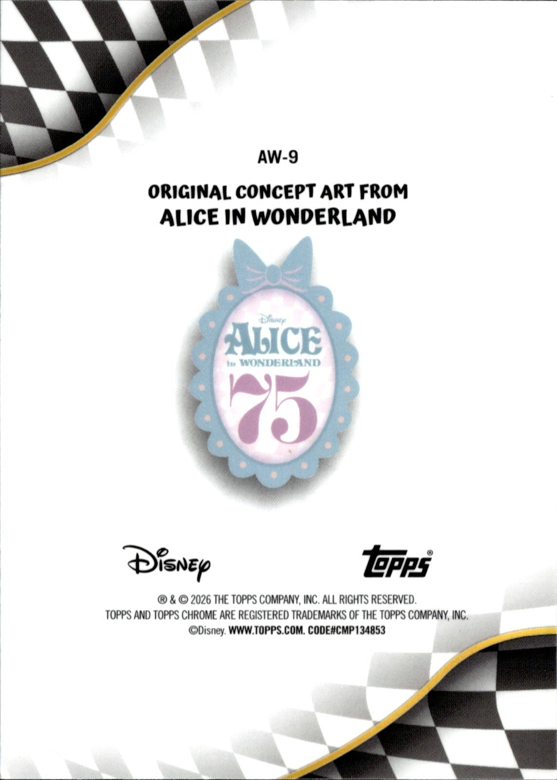 Alice and the White Rabbit Base Topps Chrome Disney   Alice In Wonderland 75th A1
