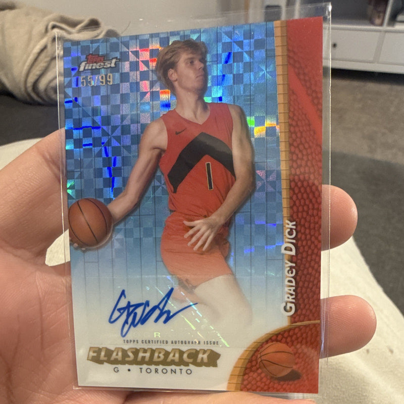 Topps Gradey Dick Flashback Autograph FBA GD Toronto Raptors 55/990
