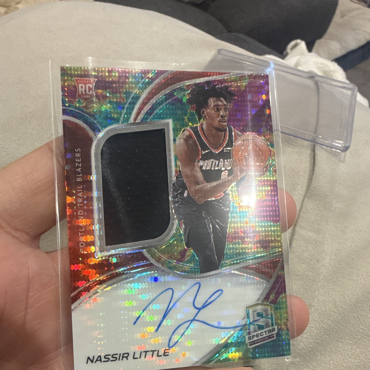 Panini Spectra 2019 20 Nassir Little RC Auto Patch Prizm Celestial #207 41/991