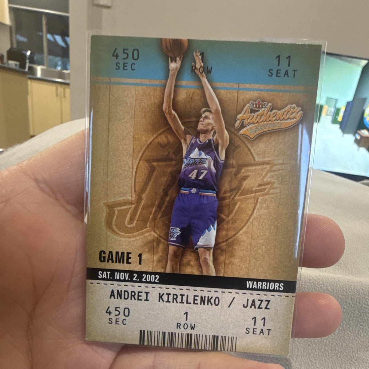 Andrei Kirilenko Ticket to the Game Fleer Authentix 2002 03 99 Utah Jazz0