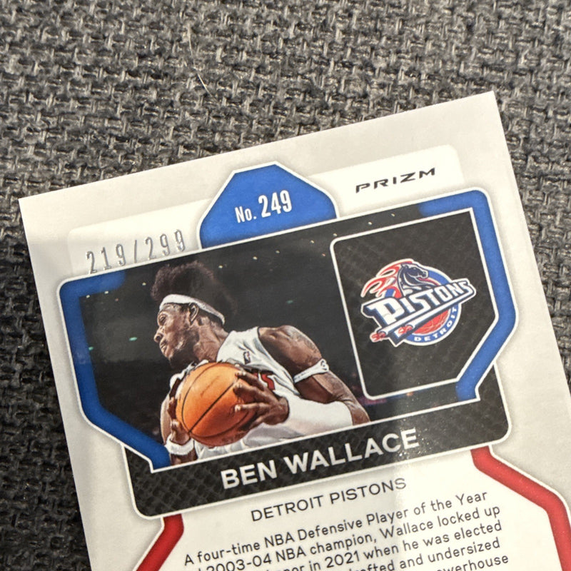 Panini Prizm 2021-22 Pistons Ben & Rasheed Wallace 2-Card Lot Serial /299 7