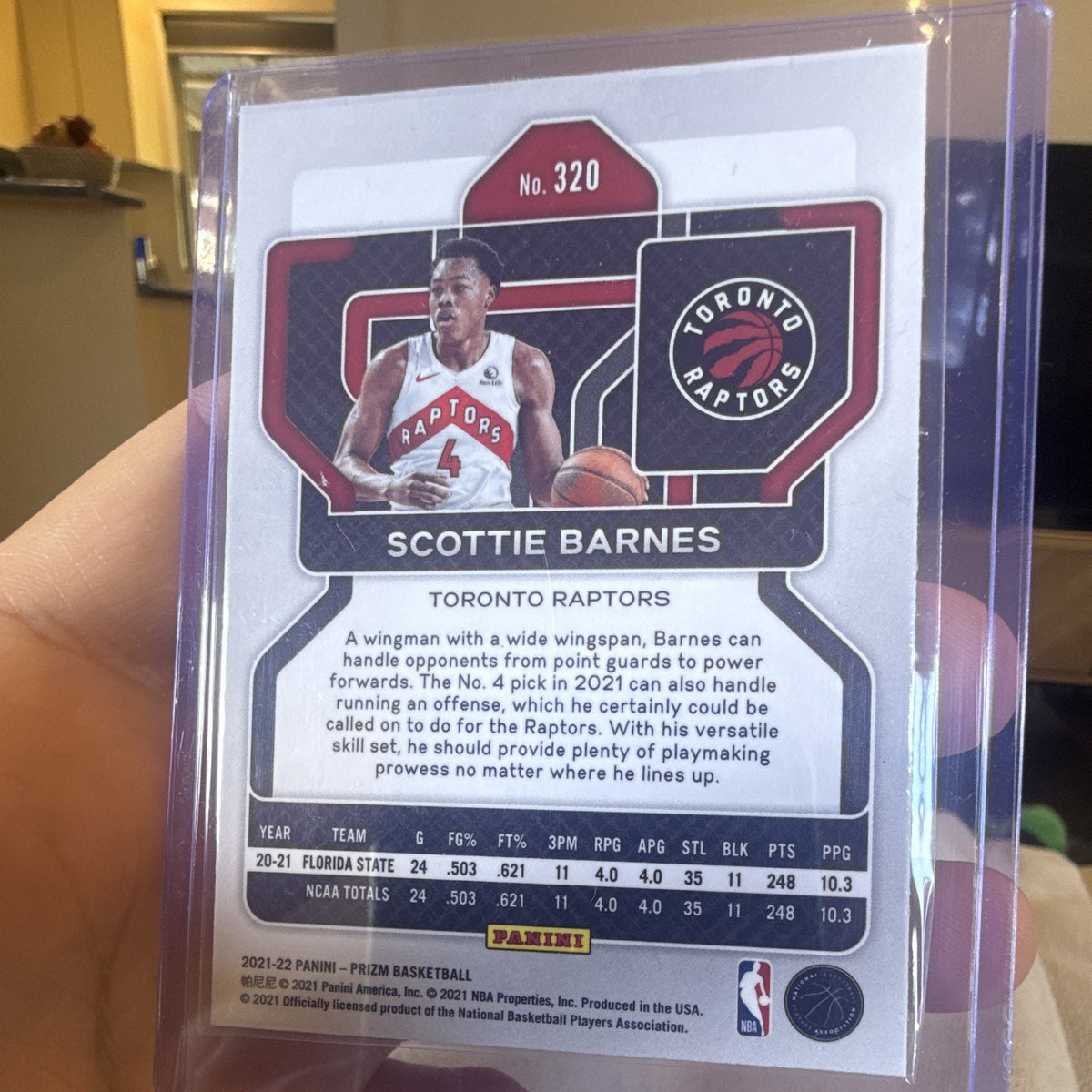 Panini 2021 22 Prizm Scottie Barnes Rookie Card #320 Toronto Raptors1